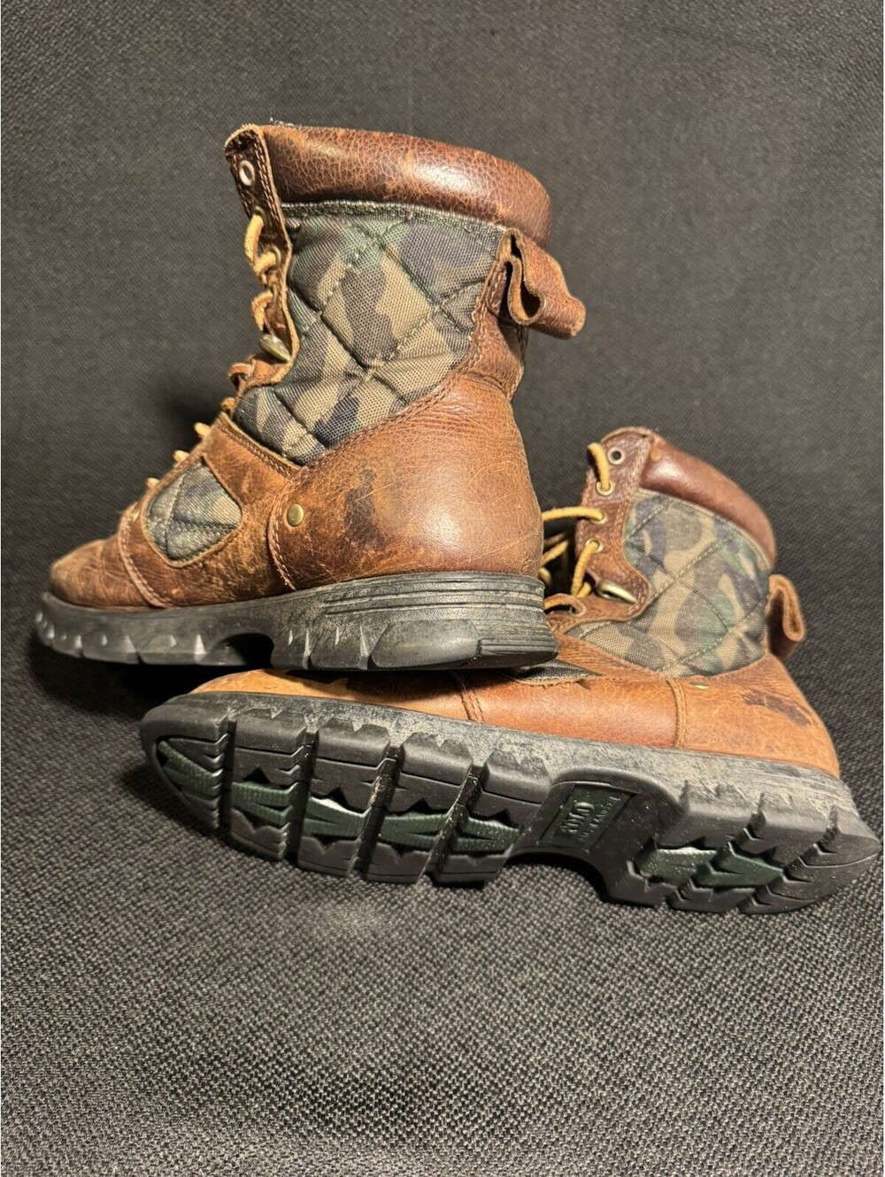 Polo Ralph Lauren Andres III Leather Boots Buckle Ranger Duck Brown Mens 12D